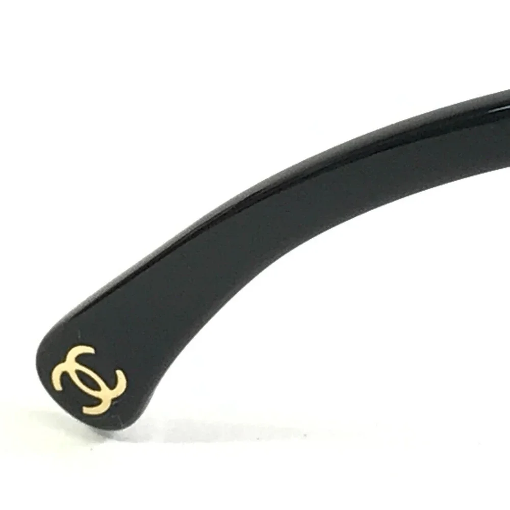 Chanel Eyeglasses Frames 3408-Q c.622 Black Gold Woven Leather 54-16-140